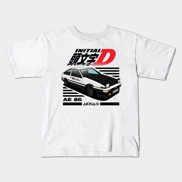 AE86 Initial D Kids T-Shirt by squealtires